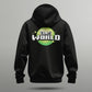 backside of a black dnsworld hoodies showing a  slimeworld hoodie