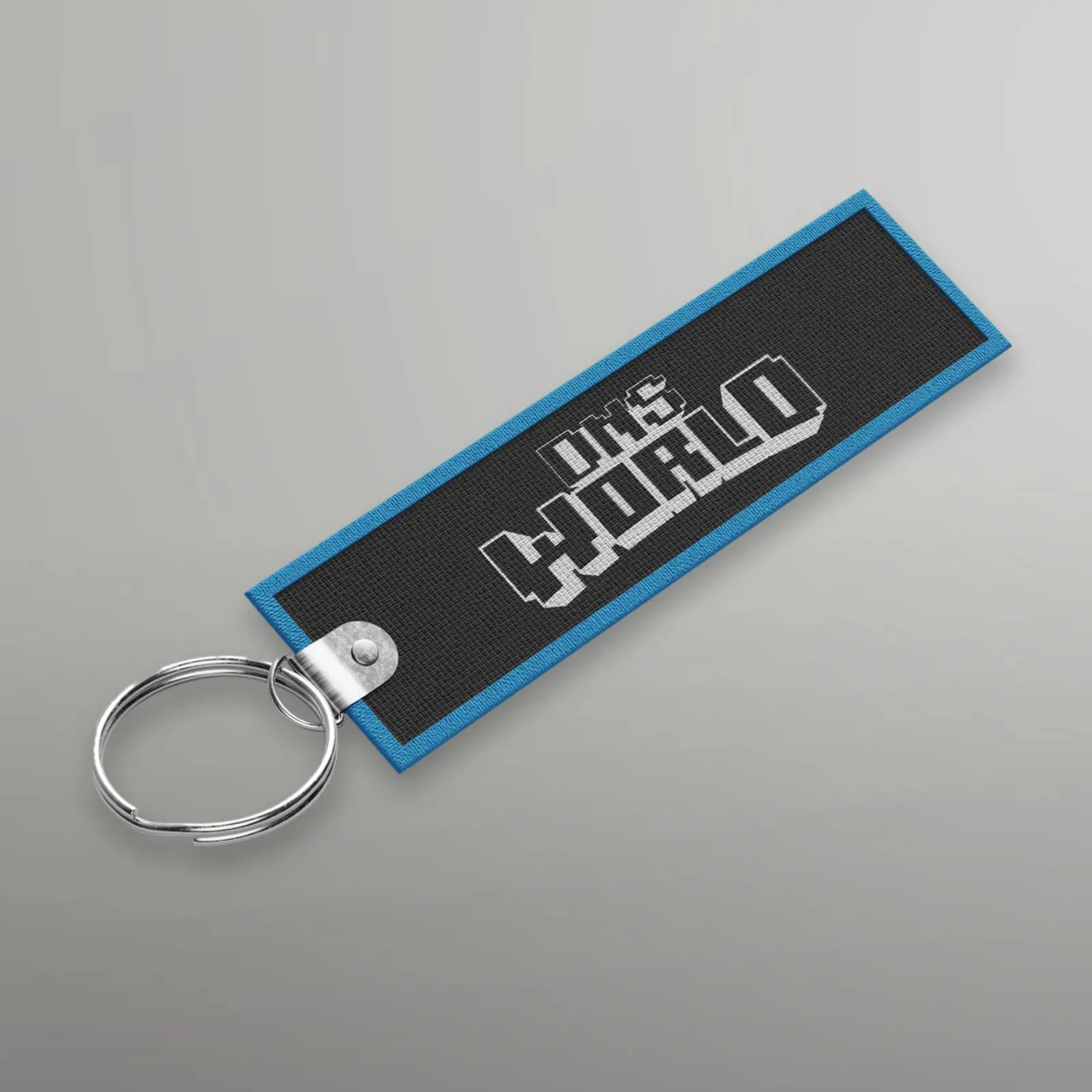 dnsworld logo keychain with proto back background