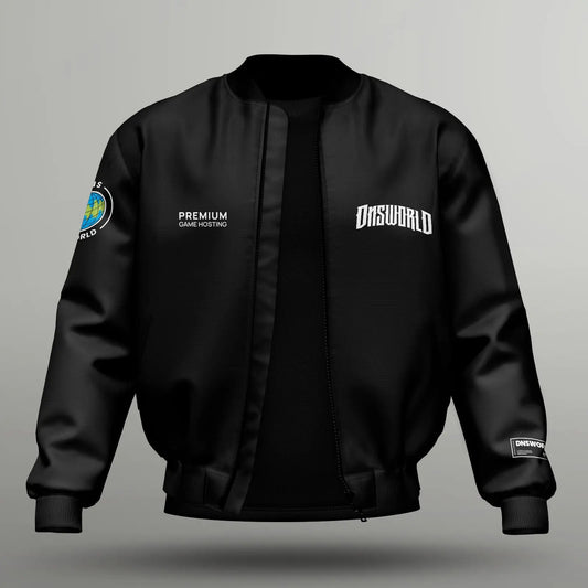 DNSworld Premium game hosting bomber jacket front