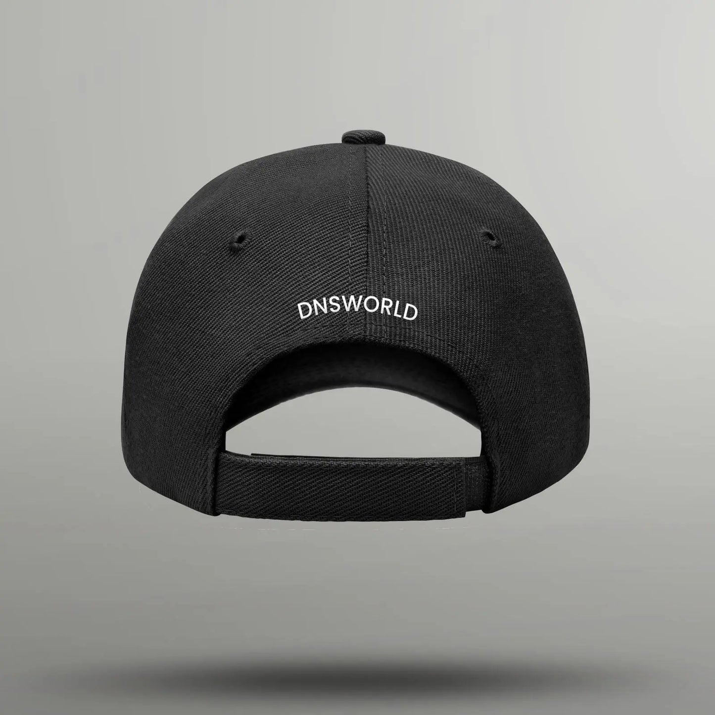 backside of dnsworld baseball cap