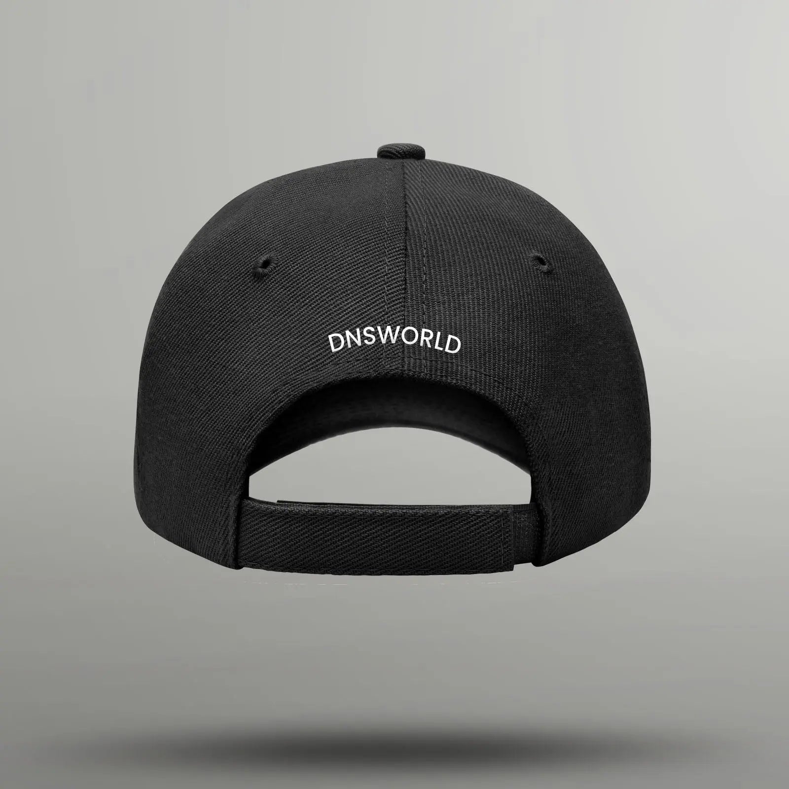 backside of dnsworld baseball cap